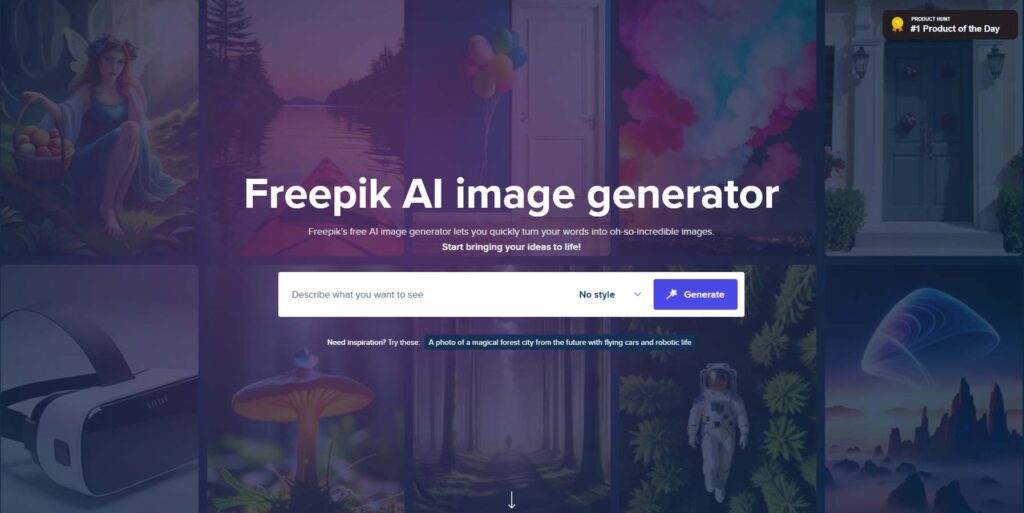 Freepik - Free AI Text to Images Generator
