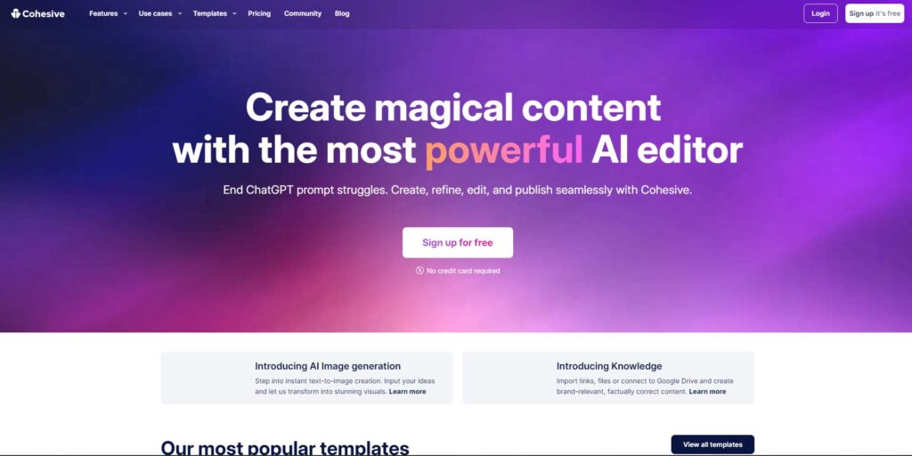 Cohesive - Best AI Writing Tools