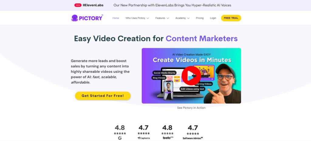 Pictory - Best AI Marketing Tools